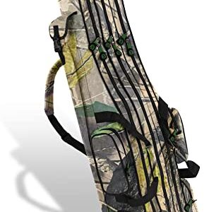 Normani Angelruten-Tasche, Wasserabweiser, 3 Innenfächer, Größe 150 cm, grün-tarnfarben