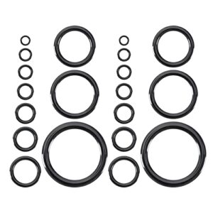 Keramik-Ring-Set 40-teilig mit 10 Größen für Angelruten-Reparaturzubehör, Schwarz