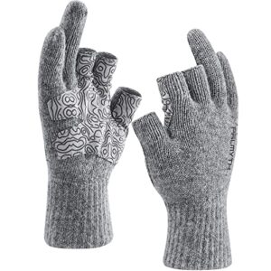 Fingerlose Handschuhe in Grau, ideal zum Angeln, Fotografieren und Jagen im Winter