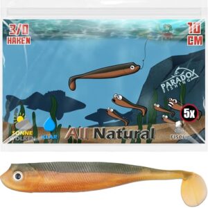 Gummifische für Zanderfang, All Natural Zandergummifische 10cm, Zanderköder Gummifisch Set