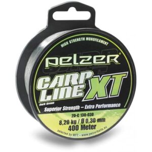 Pelzer Carp Line XT, 1200 Meter Angel-Schnur, dunkelgrüne Farbe, für Karpfangel in verschiedenen Gewässern geeignet