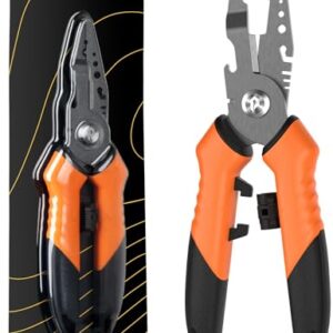 Multifunktionale Angelzange mit Teflonbeschichtung und Edelstahl, für Süß- und Salzwasserfischen geeignet.