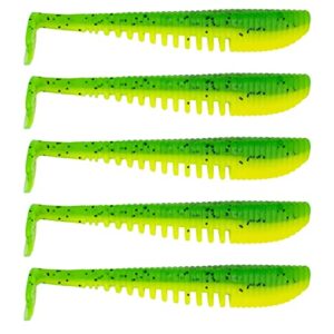 Gummifisch Senshu MG Shad 10cm in Limetreuse-Farbe, 8g schwer, 5 Stück, ideal für erfolgreiche Angelfische