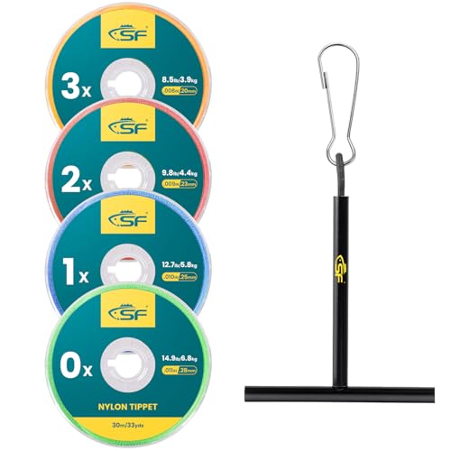 SF Transparente Monofilament-Nylonspitzenschnur, 30 m lang, ideal für Fliegenfischen mit Spulenhalter und verschiedenen Größen