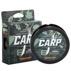 Sougayilang Karpfenangelleine 1000m - Niedrig sichtbares geflecktendes Design. Hochwertige Nylon-Monofilament-Leine mit hervorragender Zugfestigkeit für mittelgroße bis große Zielfische wie Karpfen.