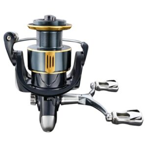 Spinnrolle mit doppeltem Kipphebel und 5,2:1 U/min-Verhältnis - Fischgriff für die linke und rechte Hand - hochwertiges Angelrollenmodell
