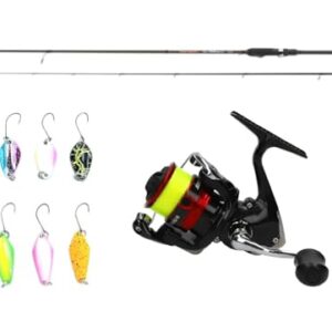 Spinnrute, Spinnrolle und Angelschnur für das Angeln - Spoon Set Angel Combo