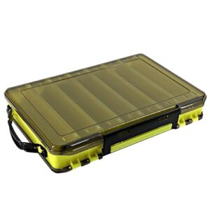 Doppelseitige Köderbox aus Kunststoff für Angelzubehör, transparenter Design und Tragegriff