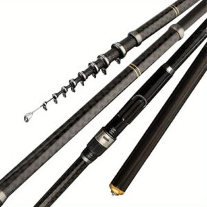 Meeresrute aus Carbon mit schwarzer Soft-Aktion und metallener Endkappe für kraftvolles Angeln auf große Fische