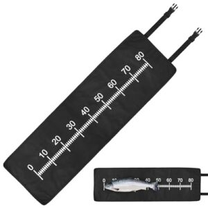 Fischmatte für Karpfen, Raubfische und Forellen - Abhakmatte aus weichem Oxfordstoff mit integriertem Maßband 0 bis 80 cm. Wasserdicht, abriebfest und langlebig.
