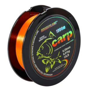 Fluoreszierende Karpfenschnur, schnell sinkendes Monofilament für Angeln bei schwachem Licht im Süßwasser, 300m/1000m in verschiedenen Dünnheiten