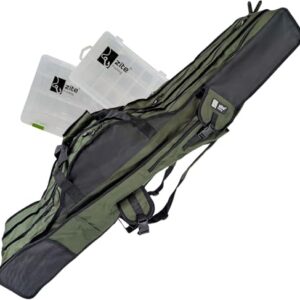 Fischertasche für Angler, 3 Fächer Rutenrucksack für Angelruten, Wasserabweisendes Rutenfutteral mit Innenschicht für trockene Verpackung