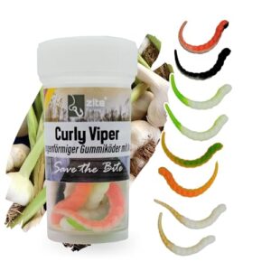 Zite Fishing Curly Viper Gummiköder Forelle - Schlangenartiger Gummi Forellenköder 6,5cm, phthalatfrei und handgefertigt. Ideal für UL-Forellenangeln.