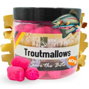 Troutmallows Forellenköder - Hochfängiger Forellenteig mit starken Aromen und leuchtenden Farben, 40g Dose für erfolgreiche Angel