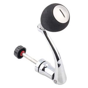 Metalldrehbare Angelrolle mit Festigkeitsgriff - Kurbelarmrolle Ersatzteile Schwarz für Angelrolle, hochwertiges Metall, robust und langlebig.