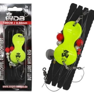 Angel-Berger Wild Devil Baits Buttlöffel Rig UV Butt Lure mit Rig Butt Löffel Vorfach montiert für Plattfisch-Meeresvorfach-Brandungsvorfach-Fischangeln-Fanggeräte