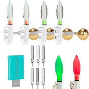 DONGZQAN 4-stufiges Angel-Set mit Alarmglocke, Knicklichtern und Bissanzeigern für Nachtfischen