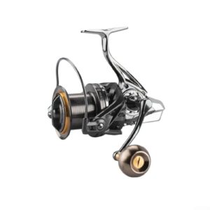 Angelrolle 8000, 10000, 12000, 14000, Aluminiumlegierung, versiegeltes Edelstahl-Kugellager, glattes Weitwurf, korrosionsbeständig, schwarzes Finish, strapazierfähig, für Salzwasser