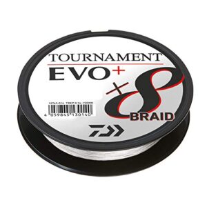 Daiwa Tournament x8 Braid EVO+ 0,12 mm Angelschnur mit hoher Tragkraft und guter Sichtbarkeit im Wasser