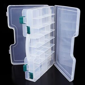 Doppelseitige Angelbox aus Kunststoff für das Angeln, 24 abnehmbare Trennwände, Wasserdicht und tragbar, perfekt für Angelzubehör und -begeisterte