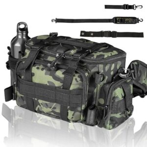 Große Kapazität Tragetasche Multifunktional Umhängetasche Fishing Bag Angelkoffer Forellen Tasche Angeln mit Schultergurt und Tragegriffen Allzwecktasche Karpfentasche für den Angelsport.