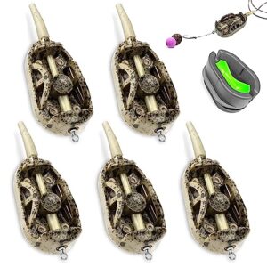 Flat Method Feeder Zubehör für Angeln, Inline Feeder mit Köderbox und Futterkorb aus Kunststoff, geeignet für Grundangeln