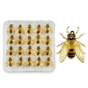 Forellen-Fliegenfischköder - 20 Bienenförmige Fliegenköder in Aufbewahrungsbox für Süßwasser, Salzwasser, See, Fluss und Tiefsee