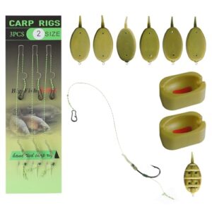 Methoden-Fischerei-Set mit 6 Futterkorbbeuteln und Angelhaken, perfekt für Karpfen-Angeln im Gewicht von 15/20/30/40/50/60g