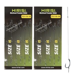 12 Stück Karpfenangeln Haar Rigs Gebogene Karpfen Rigs Haken Anti-Tangle Swivel Geflochtene Schnur Feeder Angelgerät