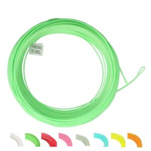 Maimumcatch Fliegenschnur und Fliegenschnur Combo mit Backing Vorfach und Tippet, 1F/2F/3F/4F/5F/6F/7F/8F/9F/10F, hellgrün mit Schlaufen
