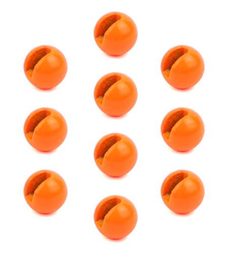 Tungsten-Perlen in Fluo-Orange, 10 Stück, 4 mm, 0,5 Gramm Gewicht, Forellen-Angeln und Fliegenfischen geeignet