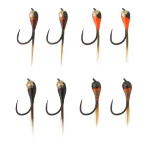 8 Stücke Kohlenstoffstahl Fliegenfischer Köder für Bass Forelle Lachs Angeln 10,5x2,5mm