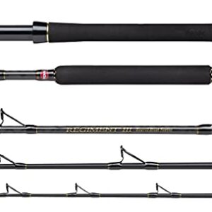 PENN Regiment III Salzwasser-Meeresangelrute, mehrteilig tragbar, Cordura-Schutzrohr, 2.13m |12-20lb, Black/Red