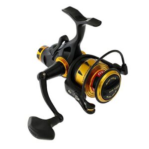 PENN Spinfisher VI Spinnrollen, Live Liner, Long Cast Freilaufrollen, Black Gold, 2500 - eine robuste und leistungsstarke Spinnrolle mit IPX5-abgedichtetem Gehäuse und HT-100 Carbon Bremsscheiben