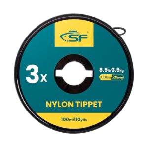 SF Transparente Monofilament-Nylonspitzenschnur für Fliegenfischen, Spitzen, Vorfächer und Forelle, 75 m lang, 3X stark, in einem Packungsformat