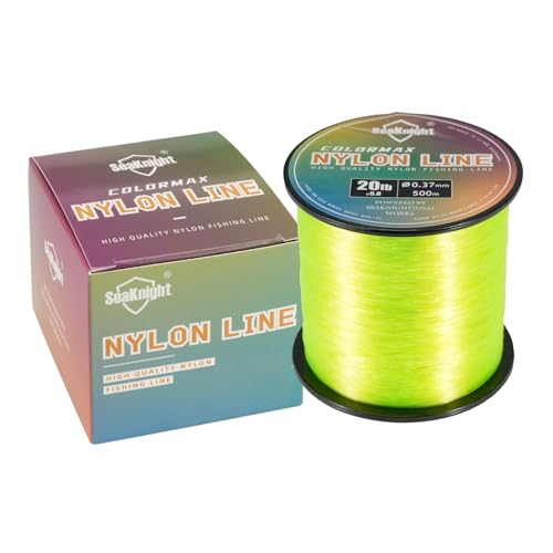 Seaknight COLORMAX Nylon-Angelschnur, 500m glatt, monofiler Angelschnur für Karpfen- und Meerangeln, super stark und widerstandsfähig gegenüber Wasser und Abrieb.