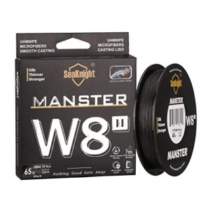 Seaknight W8 II 8 Fach Angelschnur, Geflochtene Angelschnur für Karpfen und Forellenangeln, wasserbasierter Farbbeschichtungsverfahren, Silikonharzbeschichtung, hohe Verschleißfestigkeit