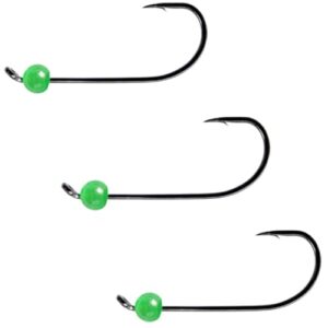Trout Master Tungsten Micro Jigs - Fertige Jighaken zum Forellensee-Angeln mit Gummiködern aus Wolfram und Gamakatsu Haken (Glow, 0.5 / #4)
