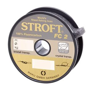 Hochwertige Fluorocarbon-Schnur von WAKU, 100 Meter lang, Durchmesser 0,22 mm, Tragkraft 4 kg