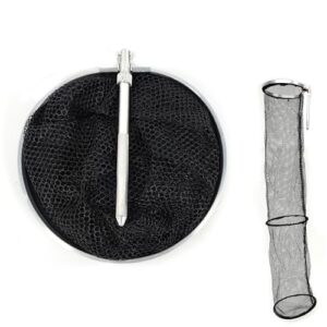 Faltbarer Angelköderkäfig aus Nylongeflecht mit Metallrahmen für Fischfang, robust und tragbar, ideal für Fluss und Reisen Outdoor