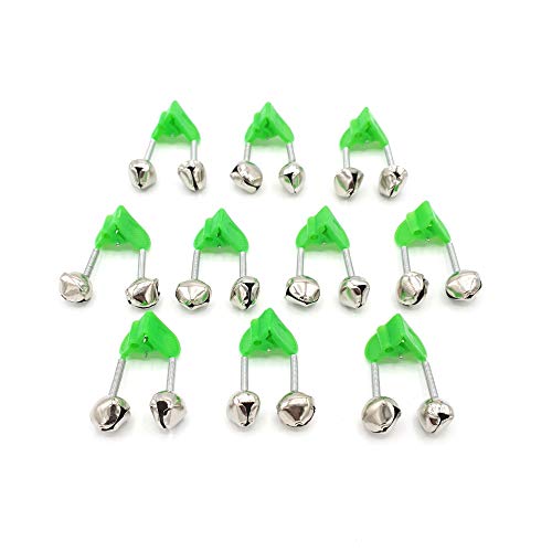 Aalglocke Klemm-Glocke für Nachtangeln, 10 Stück Set mit Knicklicht-Halter und Bissanzeiger für Aal, Wels und Karpfen