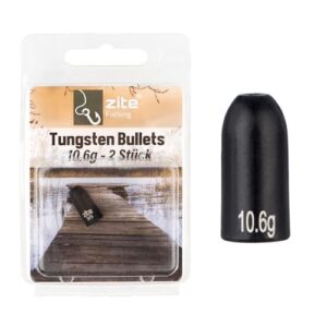 Tungsten Bullet Gewichte für Finesse Carolina und Texas Rig Angel, Wolfram Material, Matt-Schwarz Beschichtet, ideal für Barsch und Zander Angeln