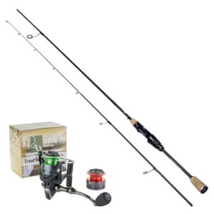 Zite Forellenausrüstung - Ultra Light Rute mit Solid Tip, 1000er Spinnrolle und Frontbremse für Gummiköder und Spoons