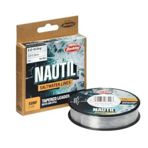 Berkley Nautil Surf Monofilament Tapered - Angelschnur für Salzwasser oder Süßwasser, abriebfest und leicht zu Knoten, geeignet für das Angeln von Barschen, Kabeljau und anderen kräftigen Fischarten.
