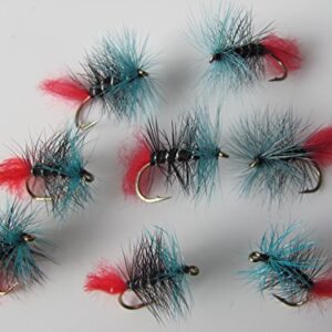 Blue Zulu Trockenfliegen zum Fliegenfischen für Forellen, Größe 10, feinste Qualität aus Großbritannien - 8 Stück
