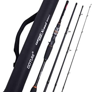Goture Angelrute mit 2 und 4 Abschnitten, leicht und tragbar, aus Kohlefaser, für den Fischfang