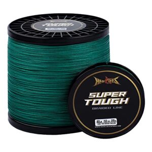 HERCULES Super Tough Geflochtene Angelschnur, 1000 Yards PE Geflecht Fischschnüre für Salzwasser und Süßwasser mit 30lb Test und 4 Strangen - Moosgrün