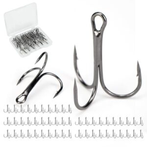 Klassische Runde Bend Dreifache Haken, hochwertige Hoch-Carbon-Stahl-Angeln-Haken für das Fangen großer Fische geeignet.