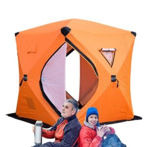 Winddichte und warme Eisangelhütte für Camping und Angelabenteuer - perfekt für Hochsee, Küsten, Süß- und Salzwasser