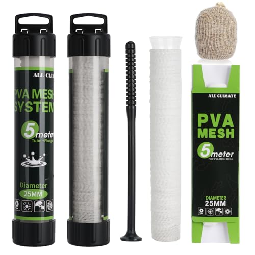 QMLING PVA Netz für Angel, 10M lang, 25mm breit, schnell schmelzendes Beutel für Karpfen Angeln